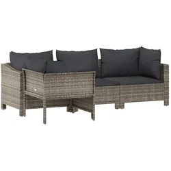 vidaXL, Gartenlounge, Haronetta (2x Sessel + Eckteil + Mittelteil)