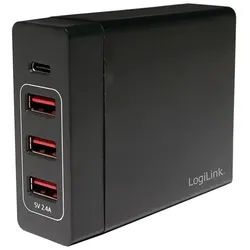 LogiLink PA0122 Ladegerät für Mobilgeräte Universal Schwarz USB Drinnen