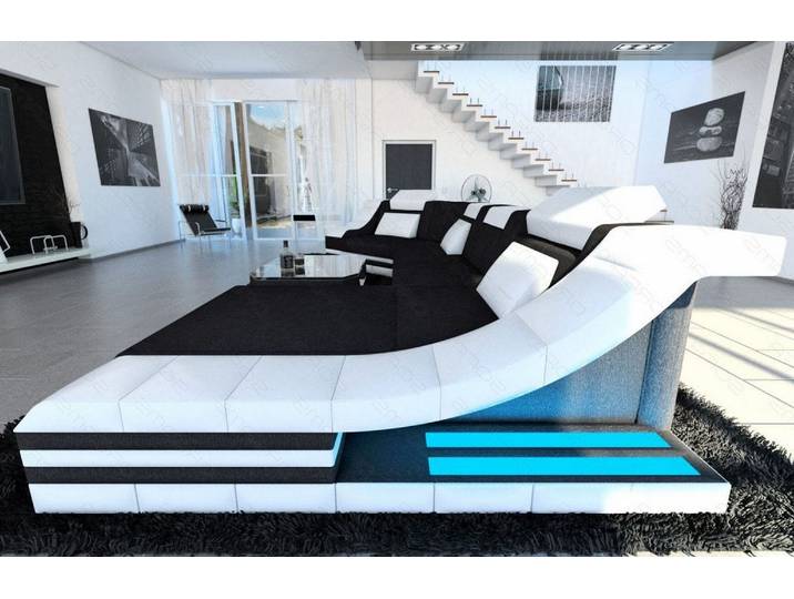 Sofa Turino C-Form in Stoff
