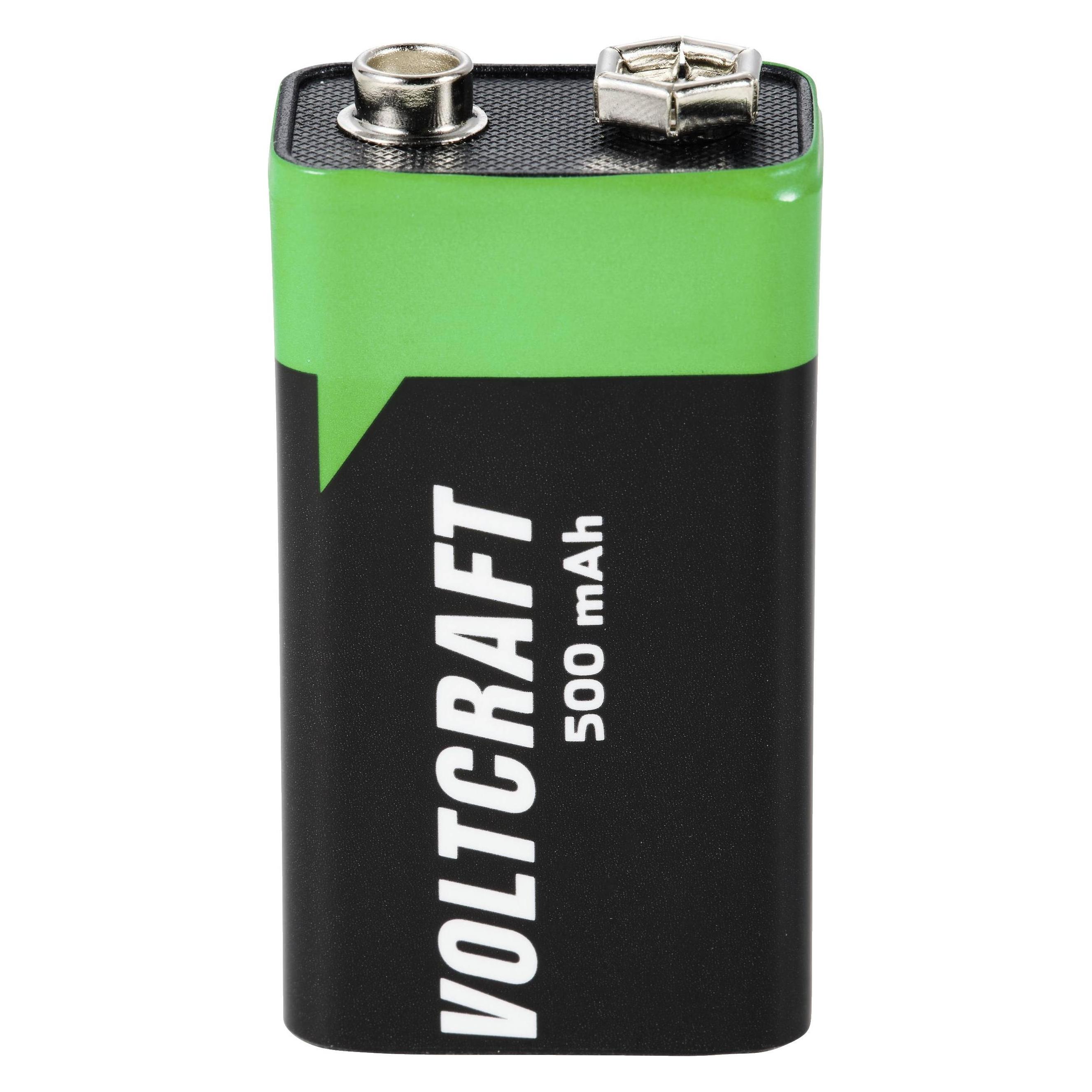 Voltcraft 6LR61 9 V Block-Akku Li-Ion 500 mAh 7.4 V 1 St. (1 Stk., 9V Block, 500 mAh) (VC-12714055)