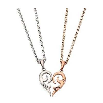 Schmuckset FIRETTI "Multipack Schmuck Geschenk Halsketten LIEBE", rosa (edelstahlfarben, roségoldfarben, weiß), Schmuck_Sets, Damen, Edelstahl, Schmuckset, mit Zirkonia (synth.)