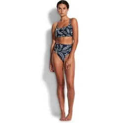 SEAFOLLY Damen Bikinioberteil Folklore F Cup Halter Bra, Größe 38 in Blau Blau