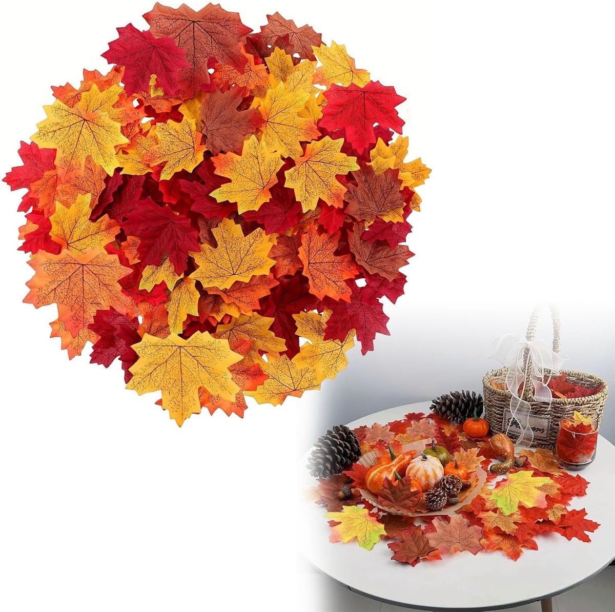 Veelkleurige kunstmatige herfst esdoornbladeren voor decoratie