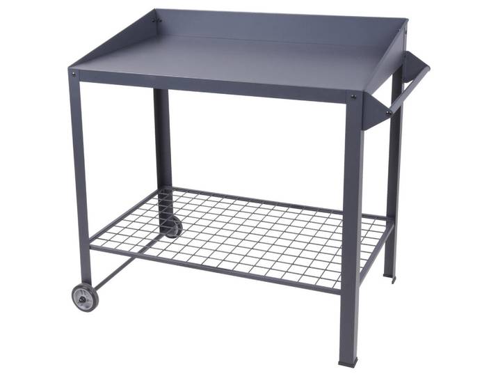 P & B Pflanztisch Diana, Anthrazit, Metall, rechteckig, 90x90x55 cm, Gartenzubehör, Hochbeete