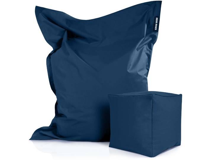 Square Riesensitzsack mit Sitzhocker - Dunkelblau