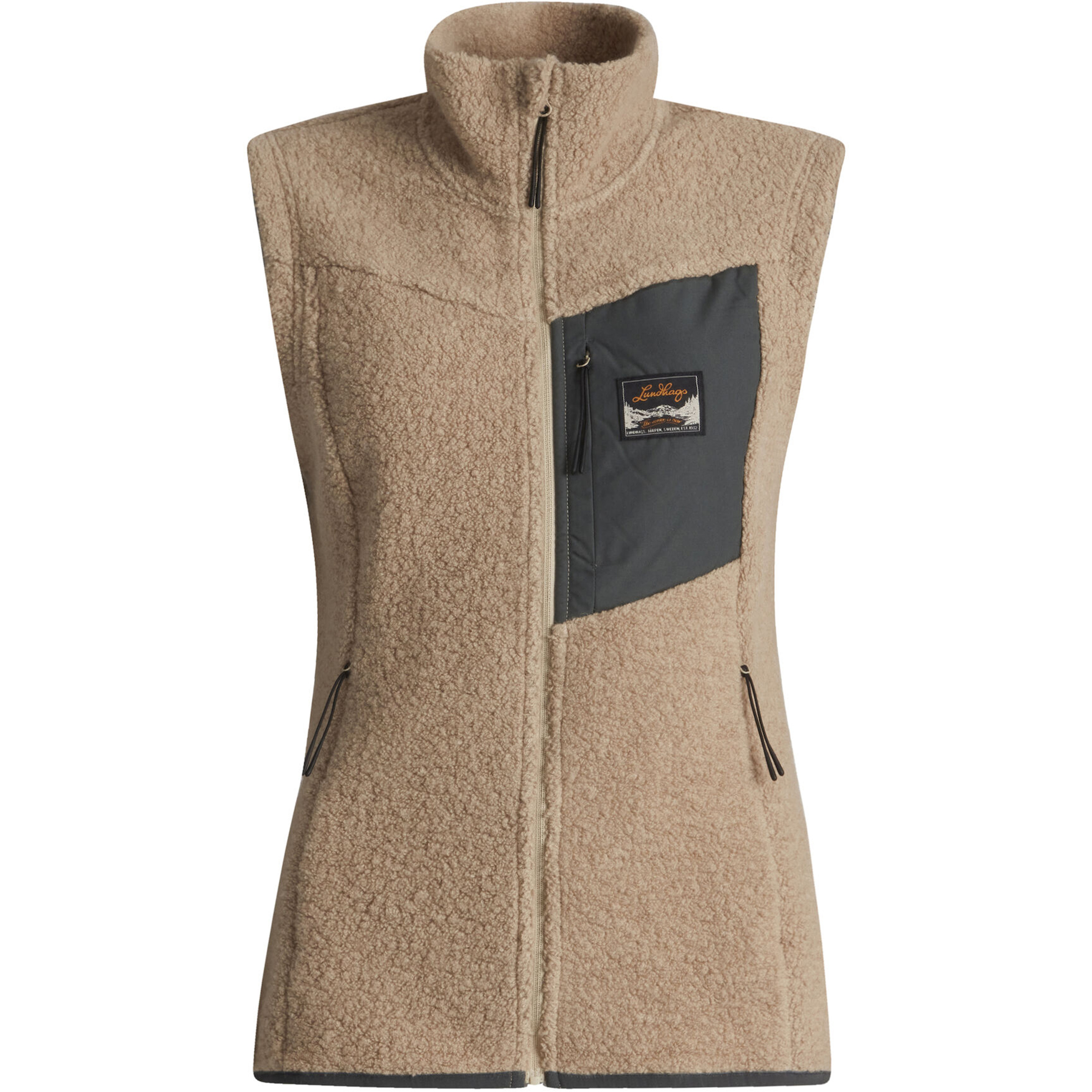 Lundhags Flok Wool Pile Weste Damen Fleecewesten beige Größe XL Trekking Widerstandsfähig Merinowolle