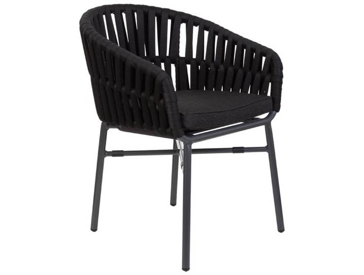 Chaise en aluminium avec corde noir 58x61x77