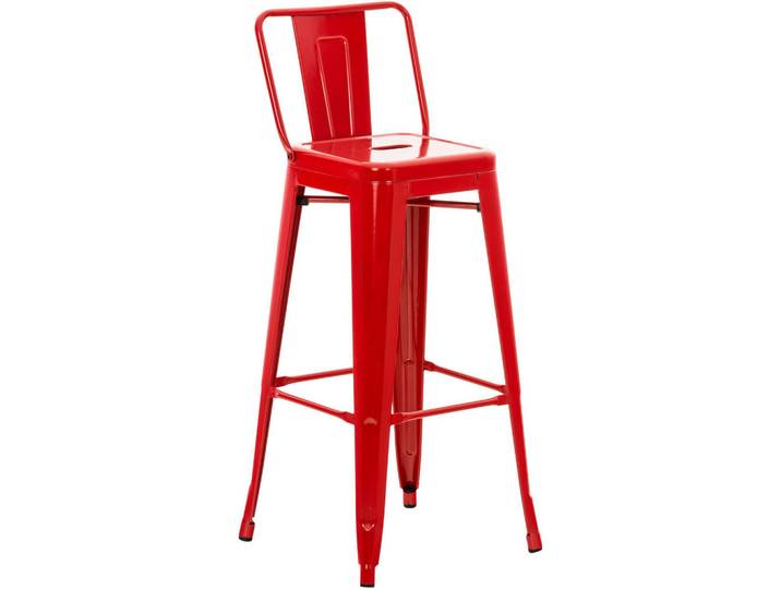 CLP Barhocker Metall rot, Rot, 44x96x43 cm, Esszimmer, Barmöbel, Barhocker
