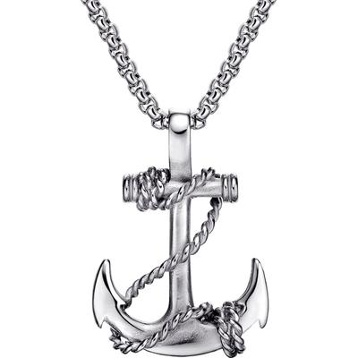 Kette mit Anhänger FIRETTI "Schmuck Geschenk Edelstahl Halsschmuck Halskette Venezianerkette Anker", silber (edelstahlfarben), Halsketten, Damen, Edelstahl, L: 55