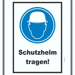 HB-Druck Schutzhelm tragen Schild A6 (105x148mm)