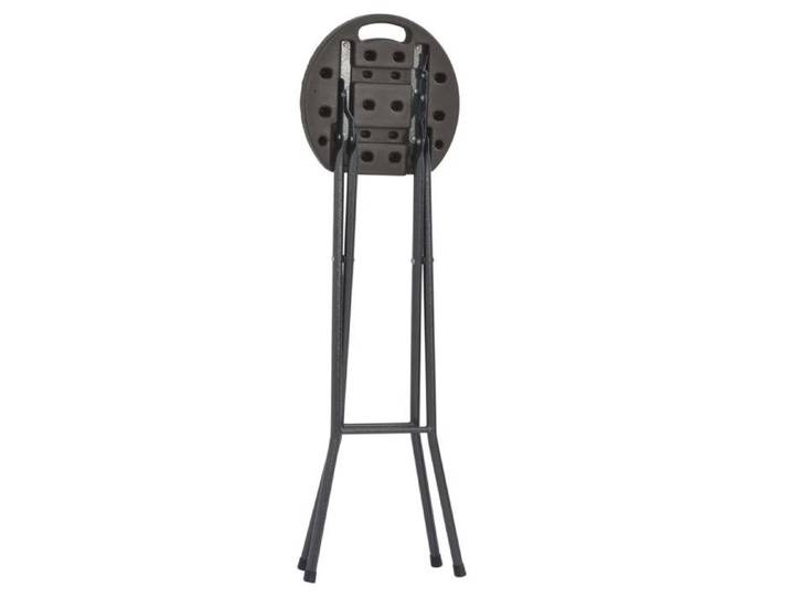 Maison Soldes Tabouret de bar pliable Chaise de Détente - Siège de jardin lot de 2 PEHD et acier Aspect rotin - L35xP44xH80 c