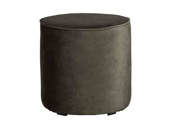 WOOOD Sitzhocker Sara Samt, Ø 46cm Waldgrün