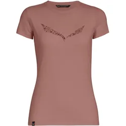 Salewa, Damen, Funktionsshirt, Solid Dry W T-Shirt (34, XS), Rosa, Braun