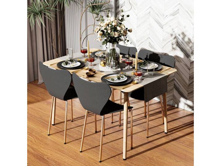 Chaises Salle à Manger - VIVOLILV - Lot de 4 - Chaises Empilables - Noir - 45x40x82 5 cm