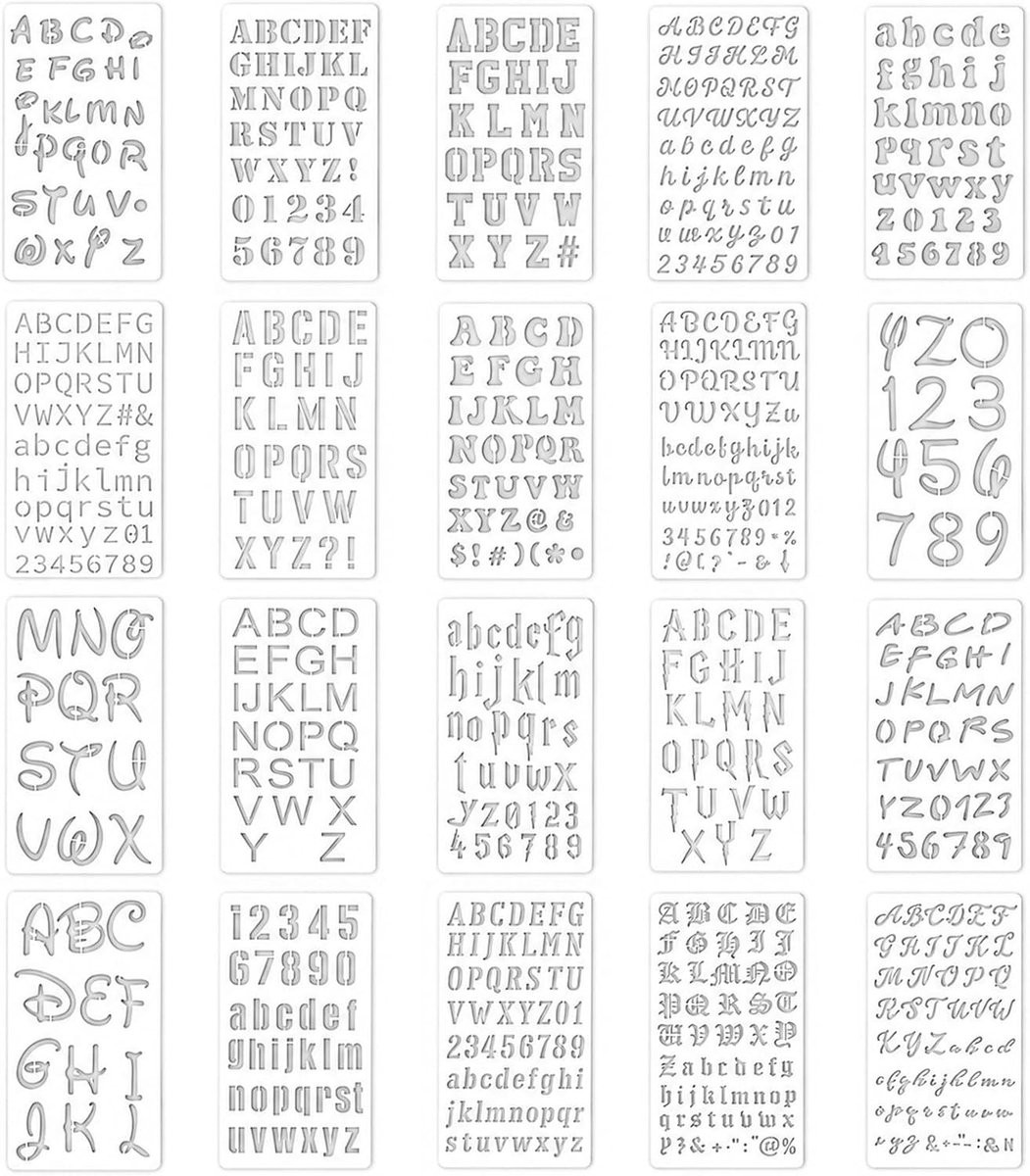 Set van 16 herbruikbare sjablonen voor scrapbooking, meubels, textiel en DIY-projecten