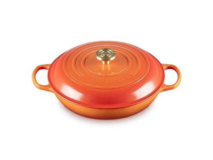 Le Creuset Flamme Dorée Flache Kasserolle, 30 cm
