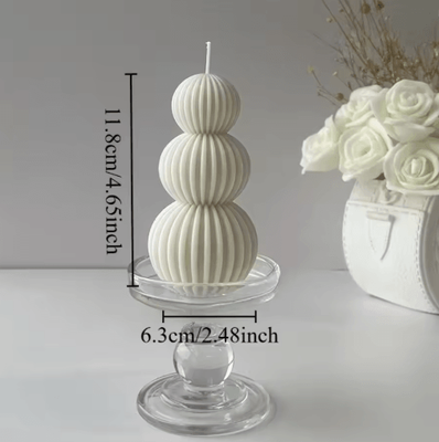 Inspire Picks Nordic Minimalist Ribbed Ball Soy Wax Scented Candle Aromatherapy Candle For Home Decor & Gifts white A