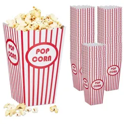 Relaxdays Popcorntüten 60er Set Weiß,Rot