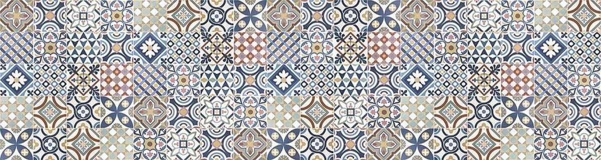 Modern geometrisch vinyl vloerkleed meerkleurig - Rechthoekig - Polypropyleen