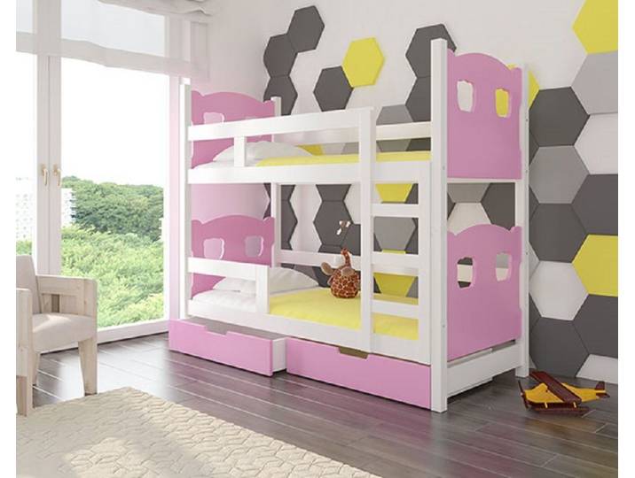 Hochbett MARABA (Etagenbett mit 2 Schlafgelegenheiten) Farbe wählbar