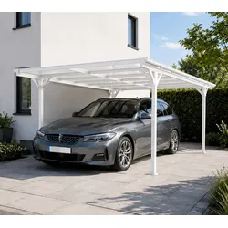 Westmann Aluminium Flachdach Carport Helsinki | Weiß | 503x305x232 cm - Weiß