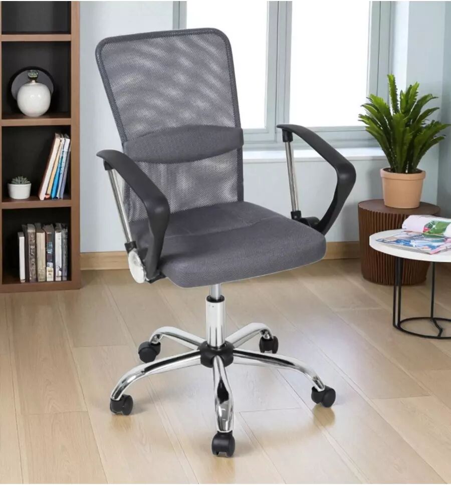 BellaHome SEDIA UFFICIO STANFORD GRIGIA C/BRACCIOLI
