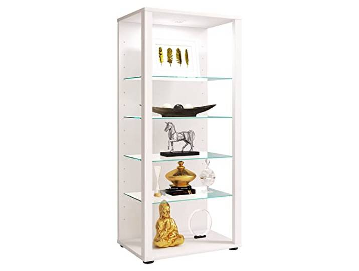 VCM Houten vitrinekast Glazen vitrinekast Staande vitrinekast Glasol lll Houten vitrinekast Glazen vitrinekast Staande vitrinekast Glasol lll Wit