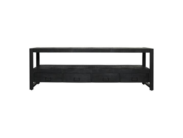 Meuble tv 4 tiroirs en bois noir