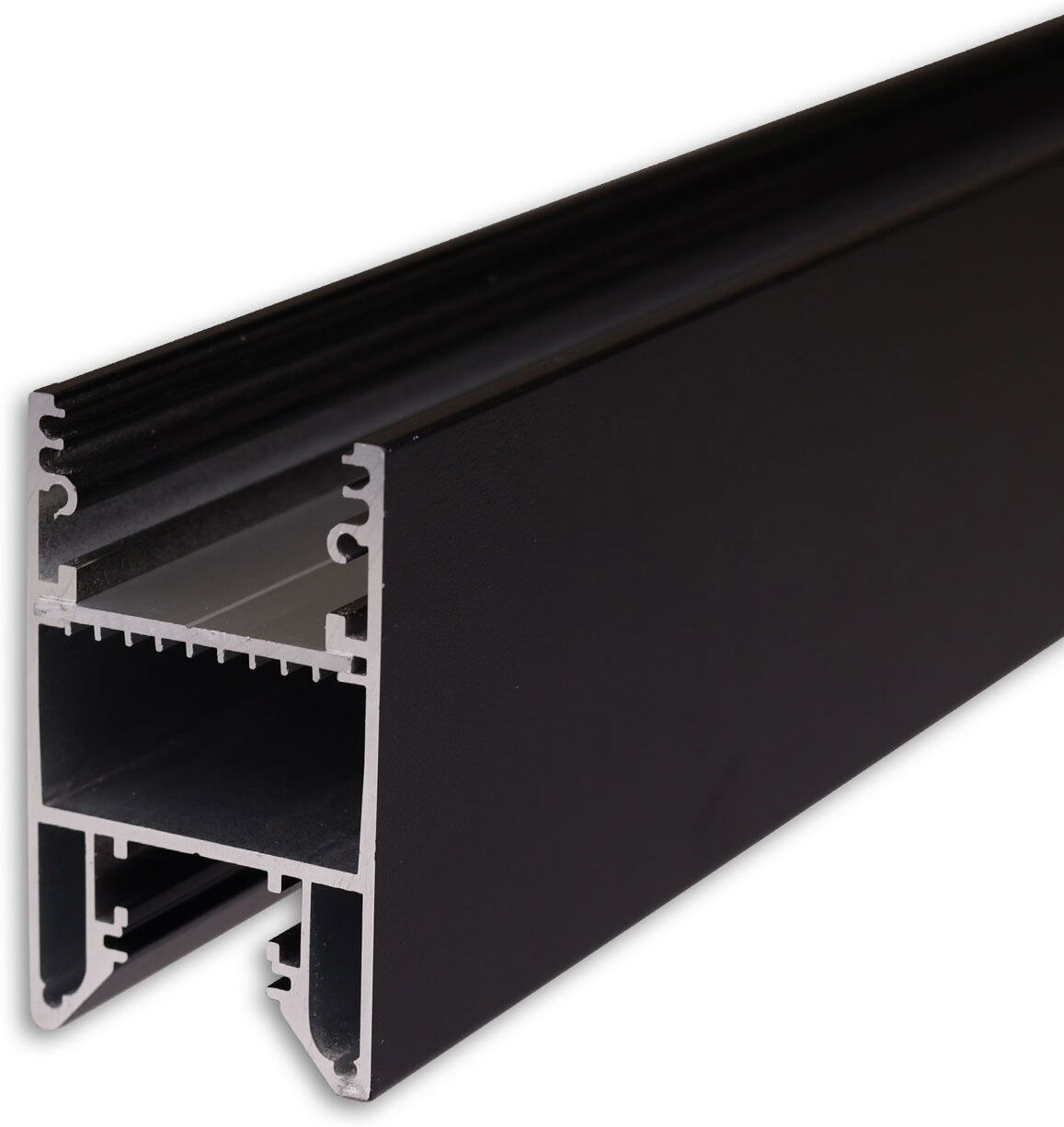Isoled Led Leuchtenprofil Halon Aluminium Schwarz Ral 9005, 300cm, Kühlstreifen Schiebbar