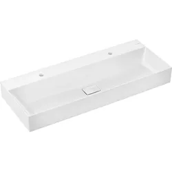 Hansgrohe Aufsatzwaschtisch Xevolos E, weiß, 1200 x 480 mm, geschliffen, mit 2 Hahnlöchern, SmartClean-Technologie
