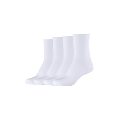 Socken S.OLIVER "silky touch", Damen, Gr. 35-38, weiß, Materialmix, unifarben, Socken Socken, mit elastischem Bund