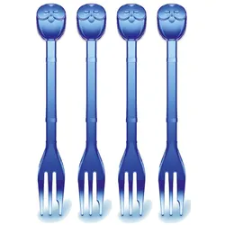 Koziol Elli, 4er Set, Kuchengabel, Besteck, Gabel, 15.2 cm, Transparent Hellblau, 3296636