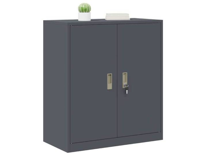 [80097]Cabinet de bureau - Armoire de rangement - Armoire haut - Anthracite 80x40x90 cm Acier Poids:21.71 Kg