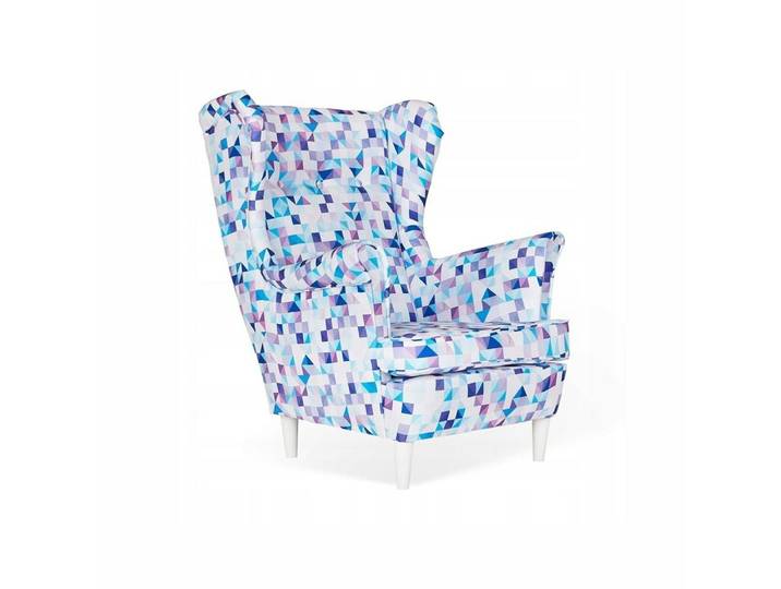 Family Meble Sessel Family Meble ARI Ohrensessel M 51 Patchwork Blau 84 cm