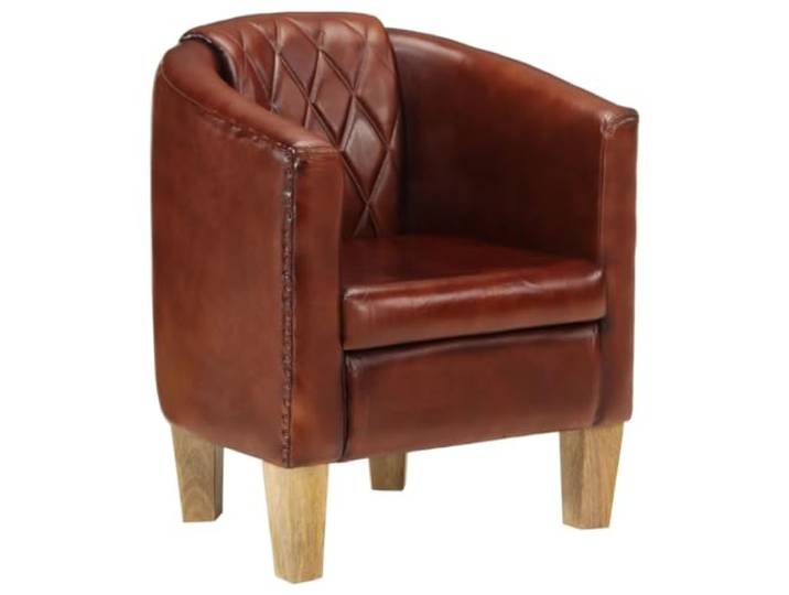 vidaXL Clubsessel Braun Echtleder