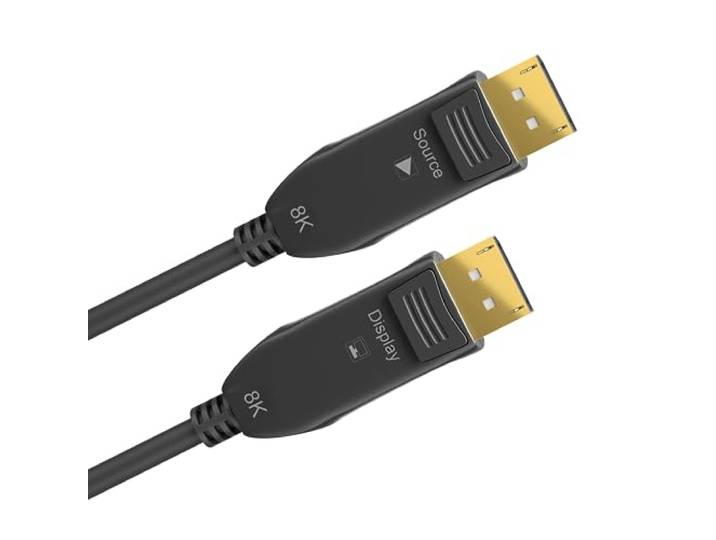 goobay 64868 optische DisplayPort hybride verbindingskabel 2.0 (AOC) / 8K Ultra HD 4320p (60 Hz) / hybride glasvezel koperen geleider/vergulde contactvlakken/DisplayPort op DisplayPort / 30m