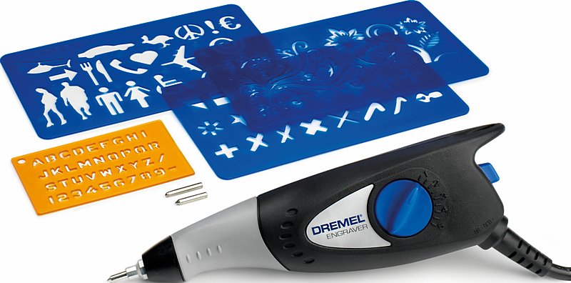 Bosch Dremel Gravierer 290-3 Hobby (35 W) mit 3 Zubehöre, 4 Designschablonen F0130290JJ