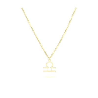 Kette mit Anhänger BEKA & BELL "925-Sterling Silber vergoldet Glänzend 42cm Waage", gelb, Halsketten, Damen, 42cm, Silber 925 (Sterlingsilber), L: 42, glänzend