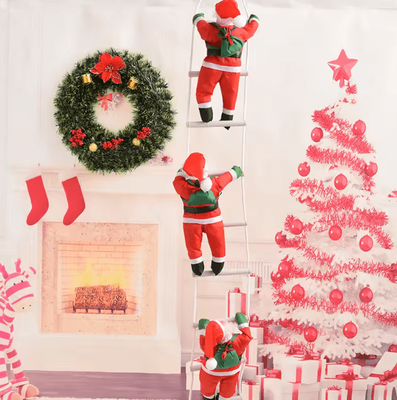 Inspire Curations ClimbJoy Santa Ladder Decoration Christmas Hanging Climbing Santa Doll 3 Ladder