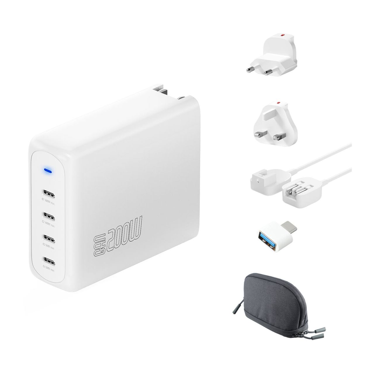 4SMARTS LADEGER. GAN FLEX PRO 200W 4 USB-C WEI TRAVEL EDITION