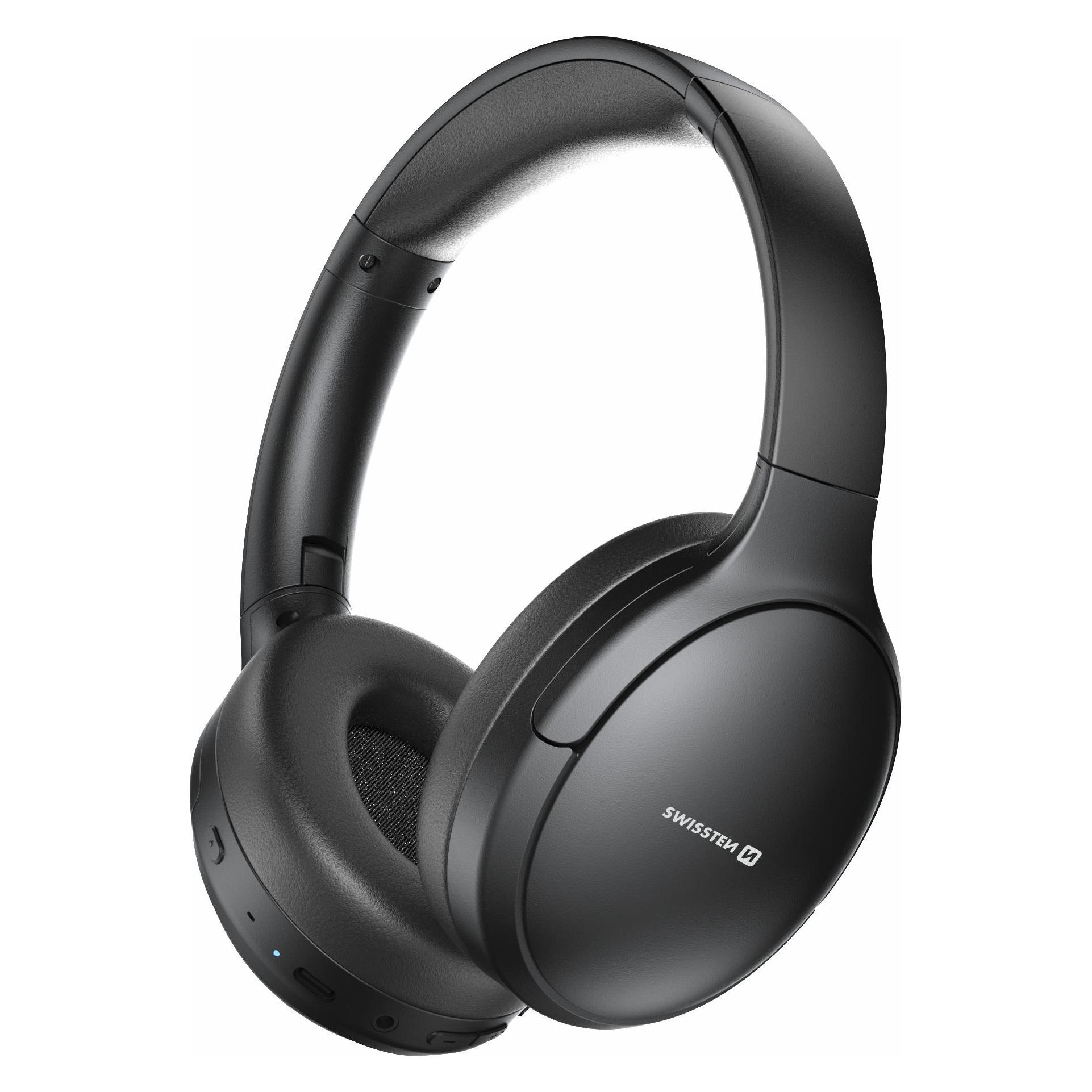 Swissten Bluetooth ANC Kopfhörer Pure Black (ANC, 50 h, Kabellos) (54400221)