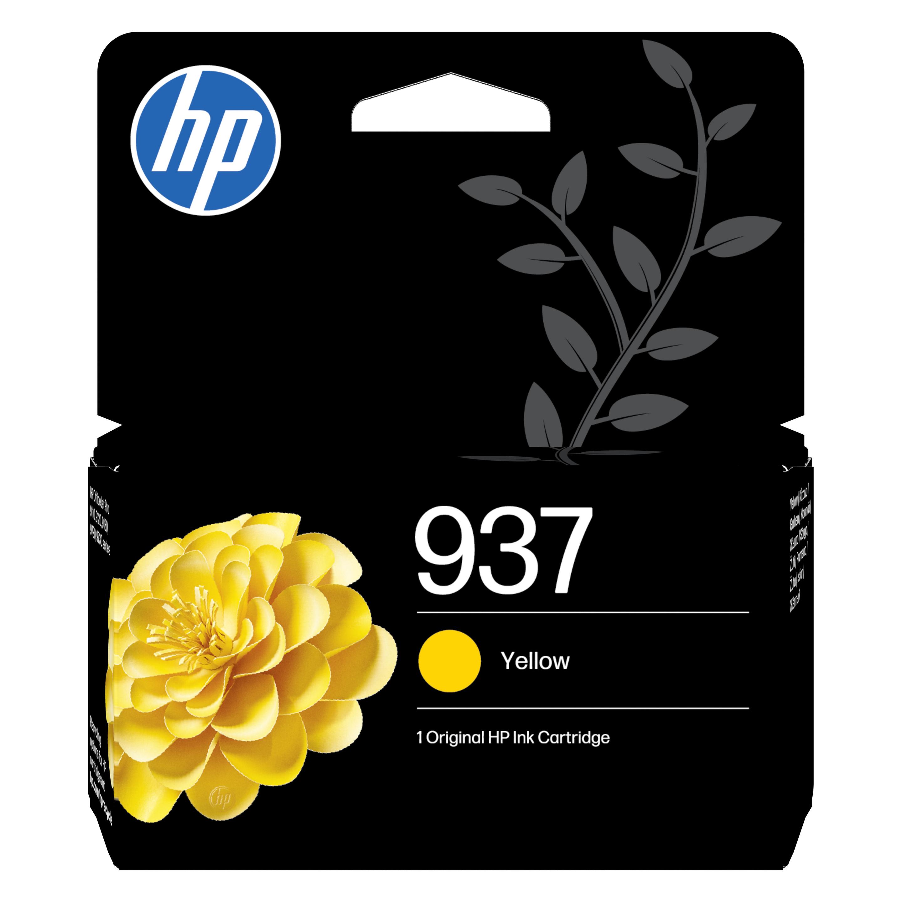 HP Hewlett-Packard 937 Yellow Original Ink Cartridge, 937 Yellow (Y) (4S6W4NE#LS3)