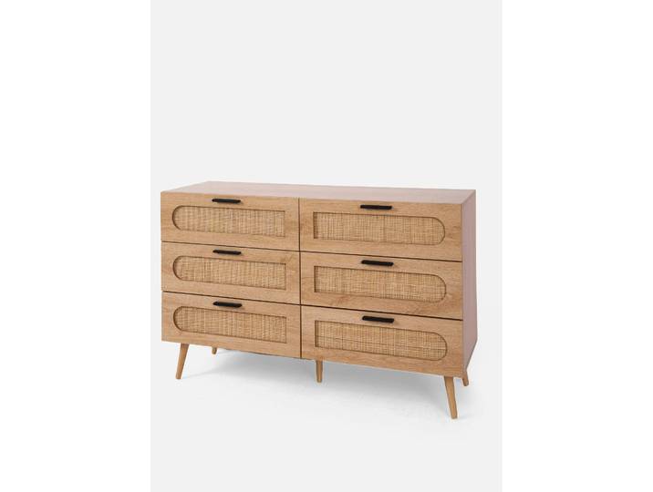 bonprix Sideboard mit Rattanschubladen, 75x120x39,5 cm, Natur Pur - geräumiges Sideboard mit Rattan Schubladen, beige