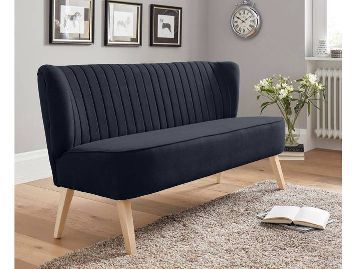 2-Sitzer HOME AFFAIRE Campi Küchensofa, Breite 140cm, Komfortsitzhöhe 46cm , blau (dunkelblau), B:140cm H:81cm T:67cm, 92% Polyester, 8% Nylon, Sofas, 2-Sitzer, bequemes Küchensofa, frei im Raum stellbar