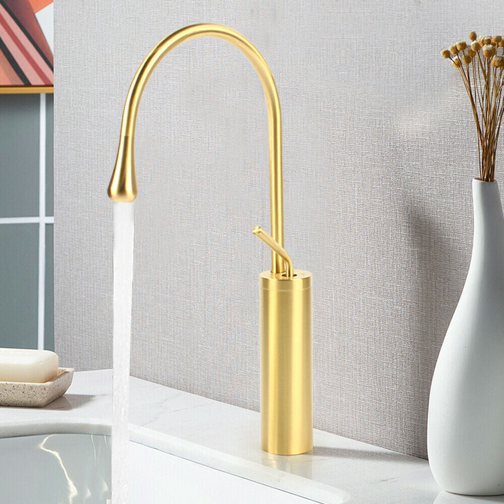 Easybuy Moderne luxe messing éénhendel mengkraan voor wastafel en keuken in goud