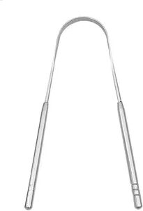 Uplifted Trends Stainless Steel Tongue Scraper For Fresh Breath U Shaped Metal Tongue Cleaner For Oral Hygiene silver