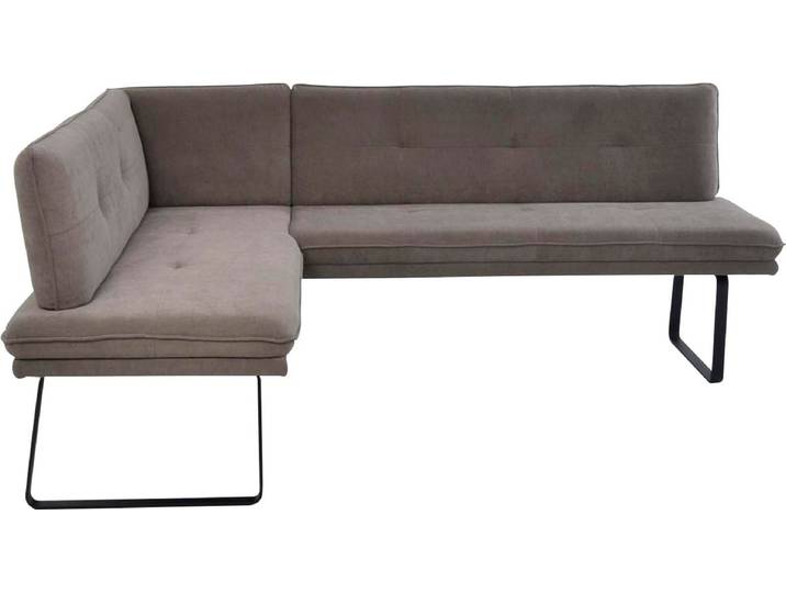 Eckbank K+W KOMFORT & WOHNEN, braun (hellbraun), B:157cm H:87cm T:207cm, Sitzbänke, Eckbank, Polstereckbank in Spitzkissenoptik, Sitz und Rücken gesteppt