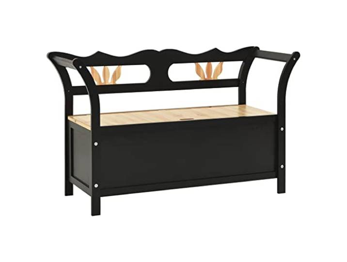 Makastle Sitzbank Schwarz 107x45x75,5 cm Massivholz Tanne