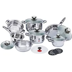 16tlg. Edelstahl Kochtopf-Set