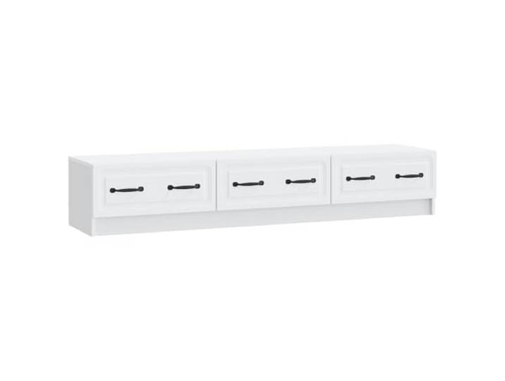 Favemtsl TV-Schrank Weiß 147x34,5x27 cm Lowboard mit 3 Schubladen Praktisches Unterstand-Möbel für Wohnzimmer und Schlafzimmer, bietet geschützten Stauraum dank drei geräumiger Fächer.